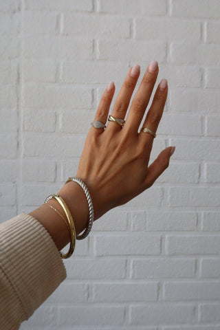 MORGAN MIXED METAL TWIST BANGLE