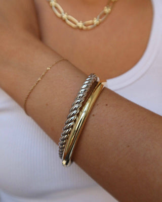 MORGAN MIXED METAL TWIST BANGLE