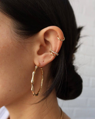 CORALIE OVERSIZED BAMBOO GOLD HOOPS