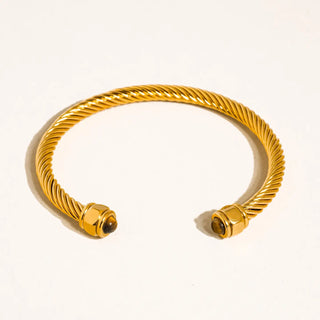 Vail 18K GP Braided Bangle