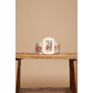 Floral pattern print square buckle belt