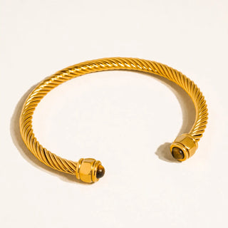 Vail 18K GP Braided Bangle