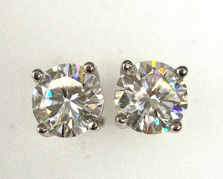 2ct Natural Moissanite Sterling Silver Earrings