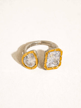 Serréa 18K Gold Non-Tarnish CZ Adjustable Ring
