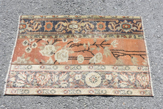 Classic Floral Orange Rug, 2.1x3.2 Ft Woven Rug