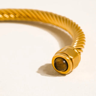 Vail 18K GP Braided Bangle