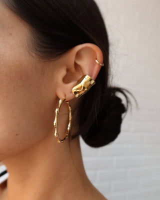 CORALIE OVERSIZED BAMBOO GOLD HOOPS