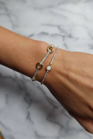 HOLLIS BEZEL OPAL TENNIS BRACELET