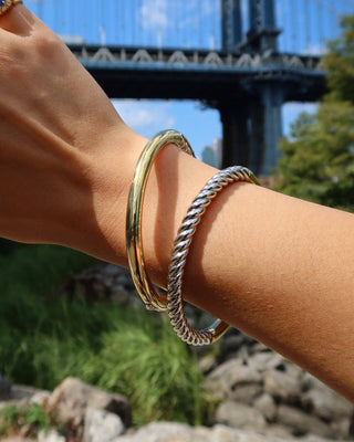 MORGAN MIXED METAL TWIST BANGLE