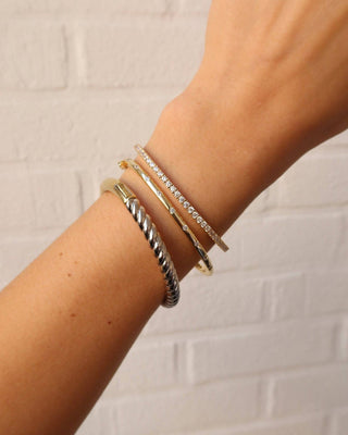 MORGAN MIXED METAL TWIST BANGLE
