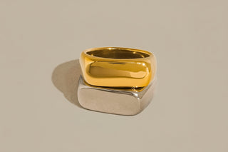 Glayce 18K Gold Non-Tarnish Classic Signet Ring
