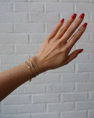 VIOLETTA CURB LINK BEZEL STONE BRACELET