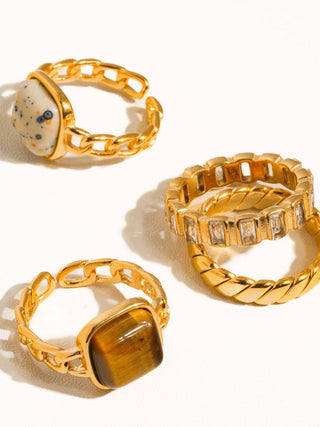 Sterling Gold Non-Tarnish Gold Rhinestone Ring