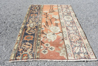 Classic Floral Orange Rug, 2.1x3.2 Ft Woven Rug