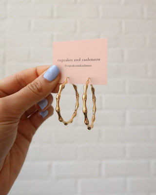 CORALIE OVERSIZED BAMBOO GOLD HOOPS