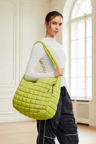 Free People Movement Quilted Carryall in Honeydew