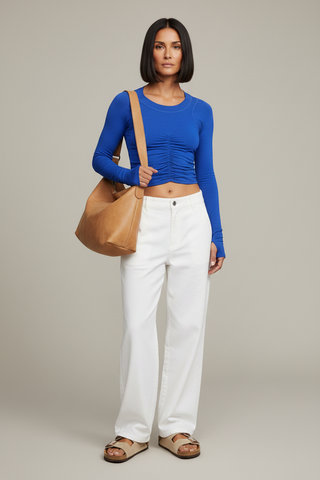 Free People Movement Tempo Ruched Long Sleeve in Electric Shock