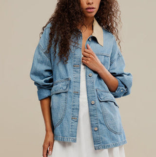 Free People Lemon Denim Jacket