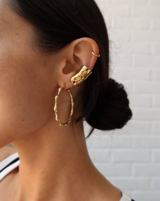 CORALIE OVERSIZED BAMBOO GOLD HOOPS