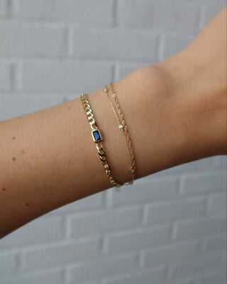 VIOLETTA CURB LINK BEZEL STONE BRACELET