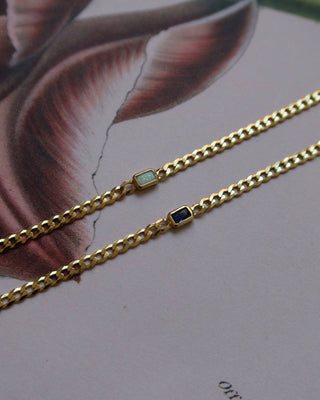 VIOLETTA CURB LINK BEZEL STONE BRACELET