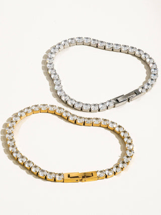 18k René Non-Tarnish Rhinestone Dressy Bracelet
