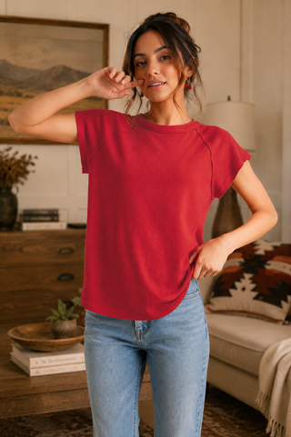 Ivy Tee in Cherry