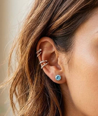 1.6ct Natural Blue Topaz Studs