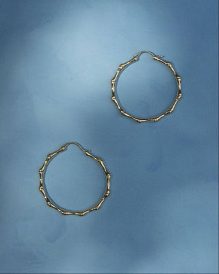 CORALIE OVERSIZED BAMBOO GOLD HOOPS