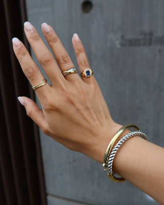 MORGAN MIXED METAL TWIST BANGLE