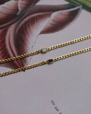 VIOLETTA CURB LINK BEZEL STONE BRACELET