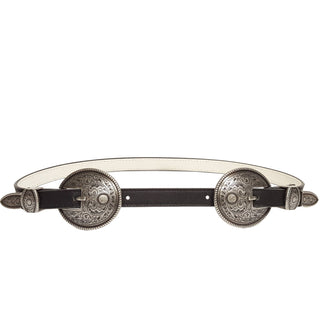 Antique Silver Double Buckle Skinny Belt