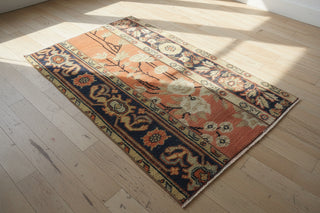 Classic Floral Orange Rug, 2.1x3.2 Ft Woven Rug
