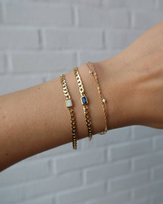 VIOLETTA CURB LINK BEZEL STONE BRACELET
