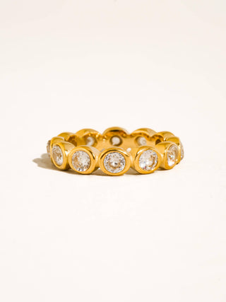 Lenna 18K Gold Non-Tarnish Bezel CZ Eternity Ring