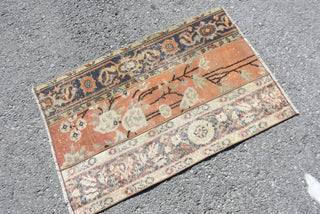 Classic Floral Orange Rug, 2.1x3.2 Ft Woven Rug