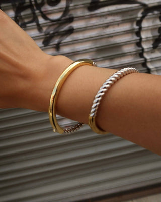 MORGAN MIXED METAL TWIST BANGLE