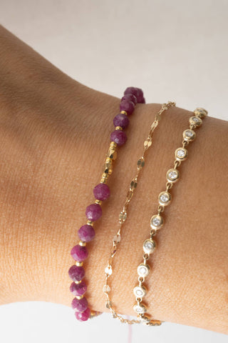Ruby Healing Gemstone Stacking Bracelet