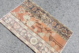 Classic Floral Orange Rug, 2.1x3.2 Ft Woven Rug