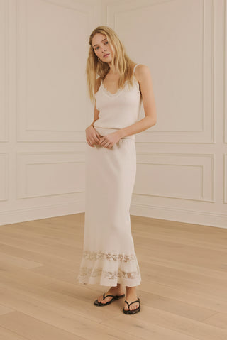 Free People Long Lost Lover Slip Skirt in Tea