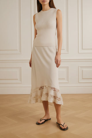 Free People Long Lost Lover Slip Skirt in Tea