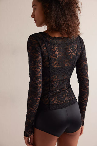 Free People All Day Lace in Black