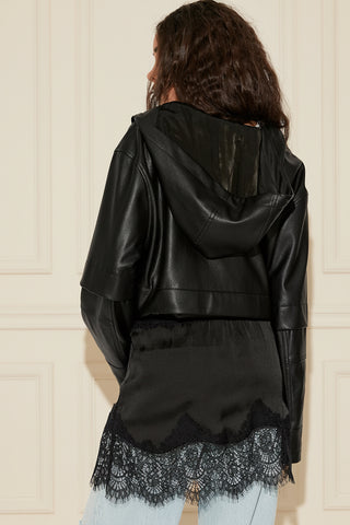Free People Meet in the Middle Slip Skirt in Black