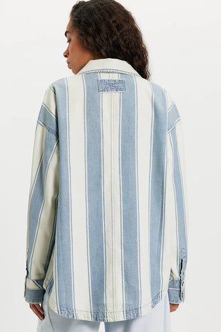 Free People Crossroads Striped Button Down Shacket