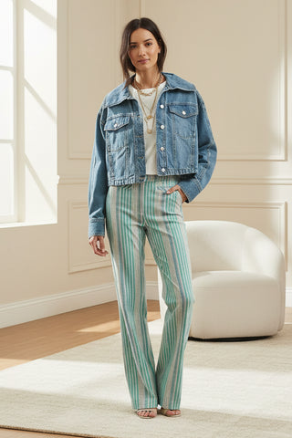 Free People Side to Side Cropped Denim Jacket