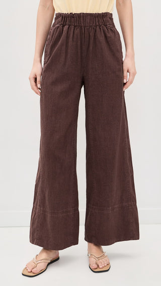 Free People Days End Linen Pull on Pants